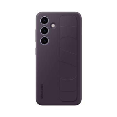 Imagem de Samsung Capa para celular Galaxy S24, capa protetora de silicone com alça de mão, suporte, design durável, toque suave, versão dos EUA, EF-GS921CEEGUS, violeta escuro