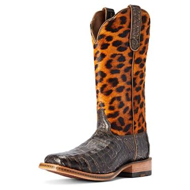 Imagem de ARIAT Botas Donatella Country Femininas, Barriga de crocodilo de chocolate escovado, 6.5