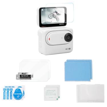 Imagem de Protetor de tela de vidro temperado compatível com Insta360 GO 3S / GO 3-9H Dureza Anti-arranhões Anti-impressão digital Película protetora de tela adequada para Insta 360 GO 3S GO 3 Acessórios (Tipo