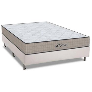 Imagem de  Cama Box Casal: Colchão Espuma Orthoflex D45 Genova + Base CRC Courano White(138x188)