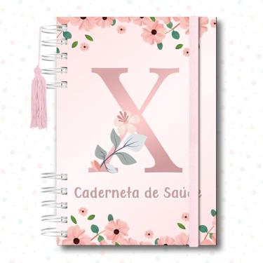 Imagem de Caderneta de Saúde da Criança, Caderno de Vacinação, Alfabeto Floral Rosa, 118 Páginas, 21,5 x 15,5 cm (X)
