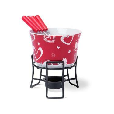 Imagem de Aparelho De Fondue Cerâmico 6 Peças Vermelho Brinox 1256/104