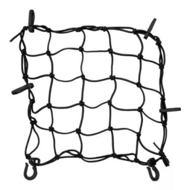 Imagem de Rede Elástica Preta Moto/bagageiro Aranha 45x45 Gancho a gancho Tamanh