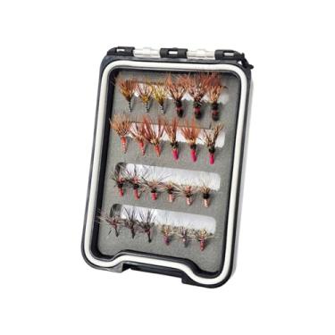 Imagem de menolana 24x Iscas de pesca com mosca com ganchos com estojo de transporte Iscas artificiais realistas Iscas de pesca para peixes pequenos Bluegill Equipamento