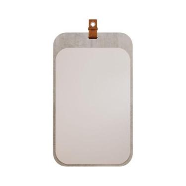 Imagem de Espelheira Para Banheiro C/ Alça De Couro Monet Mgm Móveis Cimento - M