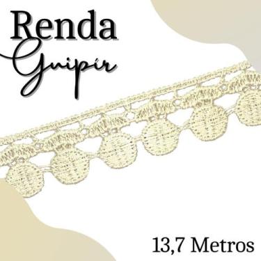 Imagem de Renda Guipír  - Rolo Com 13,7 Metros - Chl005 - Bege Natural - Nº: 296
