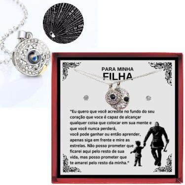 Imagem de Colar Borboleta Presente Aniversário de Pai Viking Para Filha Prata Es