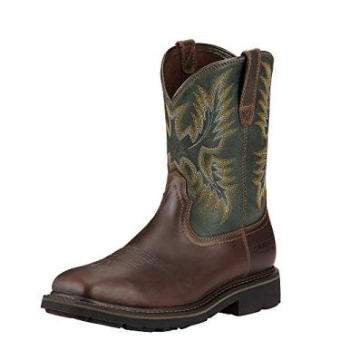 Imagem de Ariat Bota de trabalho masculina Sierra Square Toe, Marrom escuro/verde pinho, 41