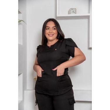 Imagem de Conjunto Scrub Pijama Hospitalar em Alfaiataria feminino calça + blusa