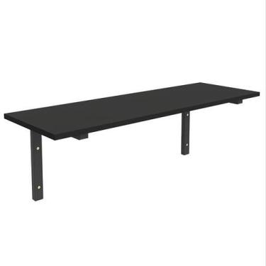 Imagem de Prateleira em MDF Com Cantoneira Comac, Preto, 90 cm