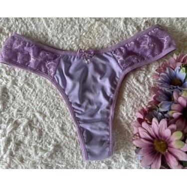 Imagem de Kit 10 Calcinhas Fio Dental E Renda Na Lateral conforto - ROUPA DE DOR