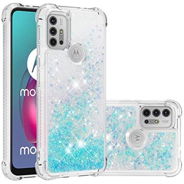 Imagem de Monwutong Capa de telefone de ajuste fino para Motorola G30, capa para Moto G10, capa de TPU macio de silicone com efeito areia movediça líquido com glitter com lente de câmera e proteção de tela para