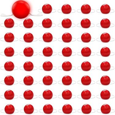 Imagem de Narizes de palhaço vermelho para crianças com luzes de LED em massa piscando, rena, nariz, palhaço, vermelho, rena, decoração de nariz, palhaço vermelho, acessório de fantasia de palhaço LED acessórios de festa (48 peças)