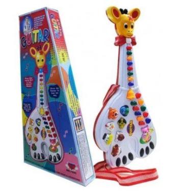 Imagem de Guitarra Girafa Musical Com Sons de Bichos e Luzes 26 Teclas - Diversã