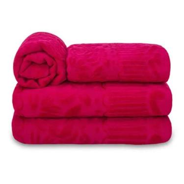 Imagem de Jogo De Toalha Jasmim 4 Peças 100% Algodão - Brutextil, Vermelho 