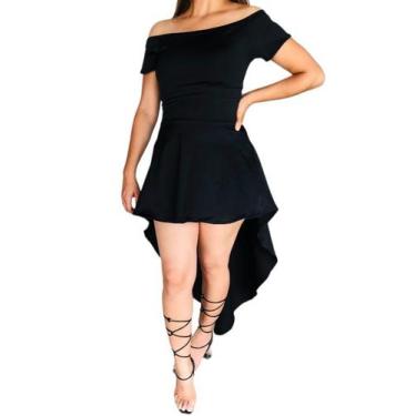 Imagem de Vestido festa Longo Mullet Ombro a Ombro Manga Curta - vivi rangel, Az