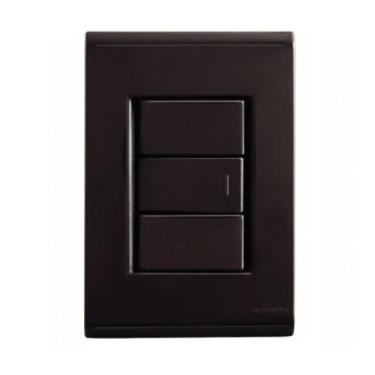 Imagem de Conj. 4X2 1 Interruptor Simples 10A Preto Liz - Tramontina