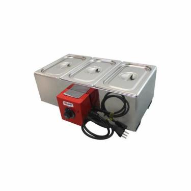 Imagem de Derretedeira de chocolates 3 cubas 2,8L Inox CH30E1/4 - Zepper, 110V