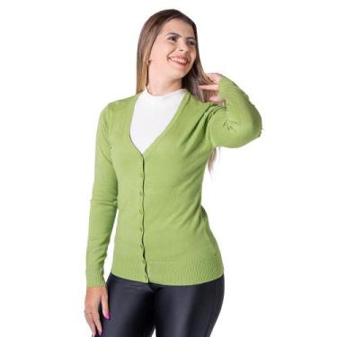 Imagem de Cardigan Feminino Facinelli 651077 Verde, G, Verde