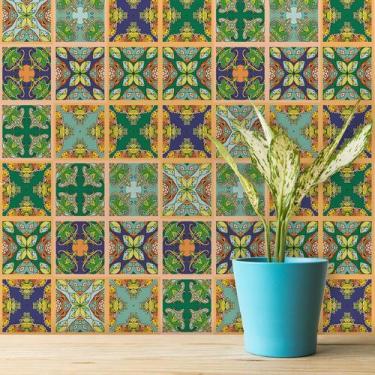 Imagem de Adesivo de Azulejo Verde e Marrom Outono 20x20 24un - Quartinhos