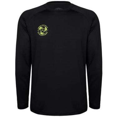 Imagem de Camisa Umbro Manga Longa Ftvl Flame Masculina, Preto, Amarelo, G