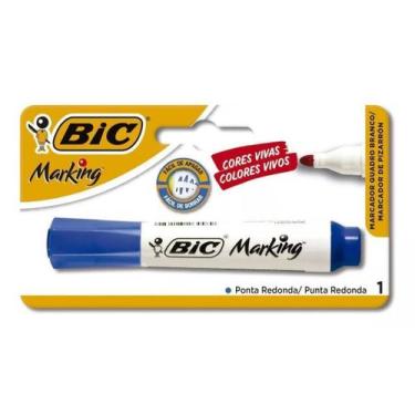 Imagem de Pincel Marcador Quadro Branco Bic Canetao Caneta Azul Recarregável
