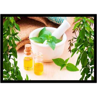 Imagem de Quadro Decorativo Medicina Essências Folhas Quartos Salas Lojas Com Mo