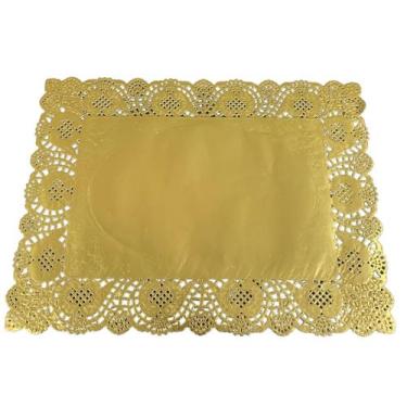 Imagem de Doilies retangular papel rendado 30x40 cm 20 un dourado - pp