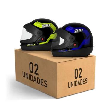 Imagem de Kit 2 Capacetes Sport Moto 788 Fechados Pro Tork Masculino Feminino Se