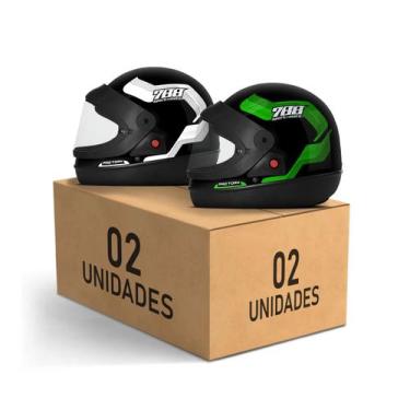 Imagem de Kit 2 Capacetes Sport Moto 788 Fechados Pro Tork Masculino Feminino Se