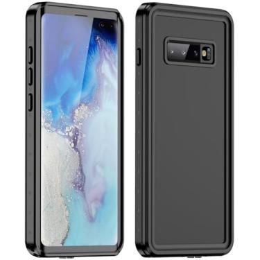 Imagem de ibelief Capa para Samsung Galaxy S10 Plus, à prova d'água com protetor de tela integrado, capa subaquática IP68 à prova de choque à prova de poeira para Galaxy S10 Plus (preto)
