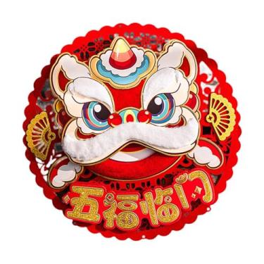 Imagem de rockible Ano novo chinês porta adesivo mural de parede foto adereços ano lunar janela decalque 2025 sinal da porta para celebração do escritório do armário, Wu Fu
