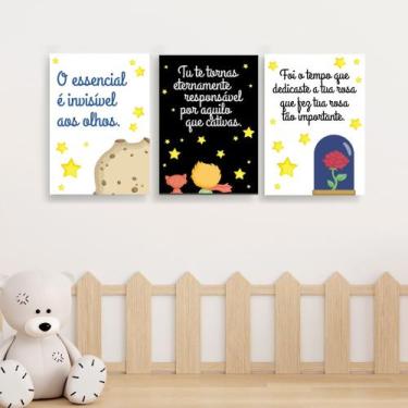 Imagem de Quadros Pequeno Principe Escola Brinquedoteca Kit 3 Peças - CAMALEÃO D