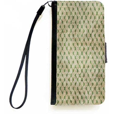 Imagem de Rikki Knight Capa carteira flip bege em verde labirinto grunge com aba magnética para Apple iPhone 5c