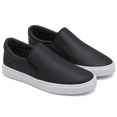 Imagem de Tênis Sapatênis Iate Slip on Calce Fácil Original Hype Shoes Preto Com