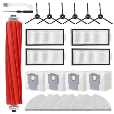 Imagem de 21 peças de acessórios para aspirador de pó Roborock Q7 Max+, escova principal de peças de reposição, escova lateral, filtro lavável, saco de poeira, pano de esfregão