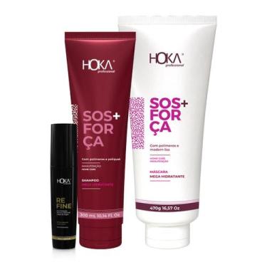 Imagem de Kit hidratação desmaia cabelo sos  força  extra brilho hoka - HOKA PRO