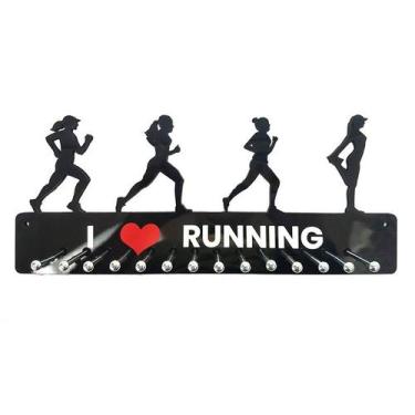 Imagem de Porta Medalha Corrida Running Feminino Para Até 50 Medalhas - QUADRO D
