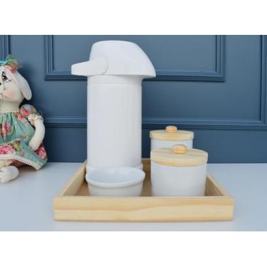 Imagem de Kit Higiene Porcelanas K024 Cuidados Bebê Bandeja Pinus Térmica - Cira