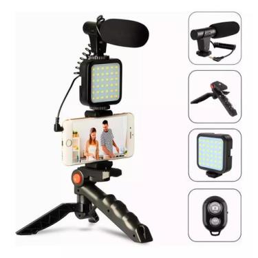 Imagem de Kit Live Youtuber Vlog Tripé Celular Suporte Led E Microfone - Store