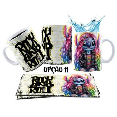 Imagem de Caneca 325ml Stitch Angel Rock Roll Motoclub Motoqueiro - LARANJA E MI