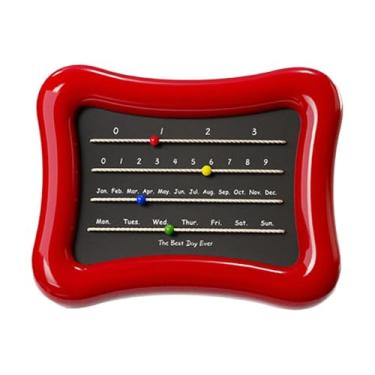 Imagem de Ioensy Ornamento de desktop de calendário de mesa 18,5x15 cm Modern Beautiful Desk Planner Calendário para Bedroom Bookcase Bookshelves Decor, Vermelho