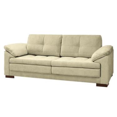 Imagem de Sofá Decorativo Sala de Estar Marselha Fixo 2 Lugares 215cm Couro Tiza