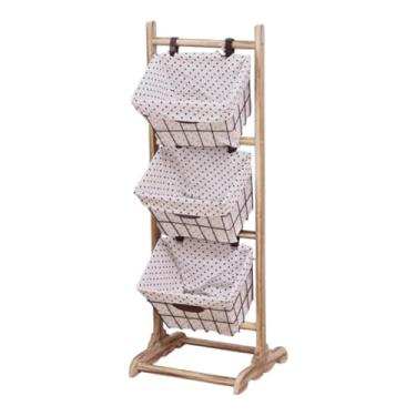 Imagem de FytStycale Rack de Cesta de Armazenamento de Madeira Stand Rústico Elegante de Alto Desempenho Quadro de Madeira -Buke -Book Shelf Prateleira para Despesas de Es, Style C, Tamanho real