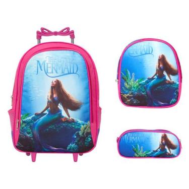 Imagem de Kit Mochila Infantil Feminina Ariel Rodinha Envio Imediato - Toys 2U