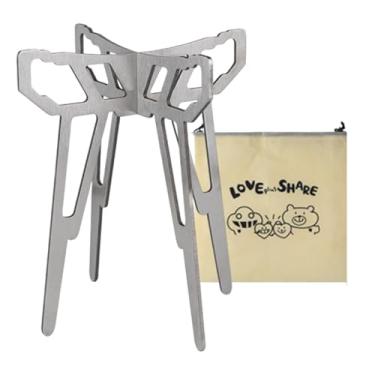 Imagem de Rack de fogão, suporte de fogão a acampamento | Rack de suporte a queimador removível - Acessórios de acampamento em aço inoxidável, suporte reutilizável de chaleira para uso diário, atividades ao ar