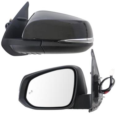 Imagem de Topraco Espelho do lado esquerdo do motorista adequado para Toyota Tacoma 2016-2021 2022 retrovisor retrovisor preto POWER|SIGNAL|HEAT|Com monitor de ponto cego (Partslink TO1321350) (8 pinos)