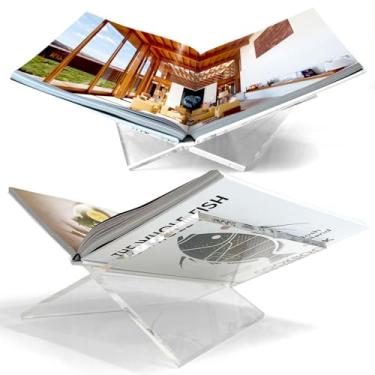 Imagem de Suporte de livro de acrílico | Suporte de livro | Suporte da Bíblia | Suporte de livro de receitas | Suporte de livro didático | Resistente | Suporte de exibição de livro aberto | Acrílico transparente moderno | Para ler e exibir seu livro favorito