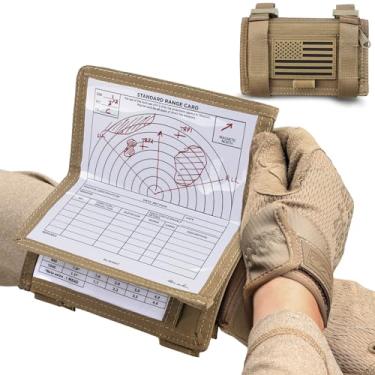 Imagem de LIVANS Capa de mapa tática para braço QB, pulseira de mapa, braçadeira tática, bolsa de pulso para braço militar, porta-cartão DOPE para tiro e medição de campo de resgate, inclui emblema de bandeira