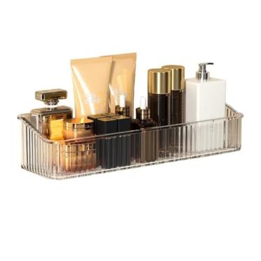 Imagem de Suporte para Chuveiro Prateleiras de chuveiro de plástico autoadesivas, organizador de chuveiro de parede sem perfuração para armazenamento de banheiro e cozinha Toalheiro(Clear,XL)